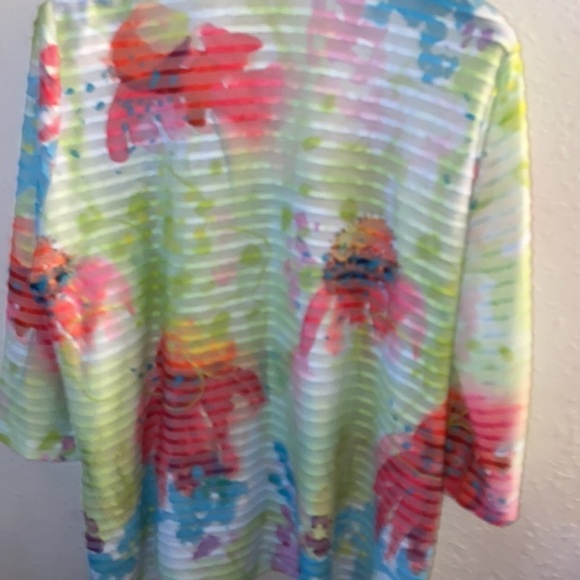 Women’s size 3X Soft Surroundings rippled tie-dye affect top T27 - Picture 3 of 7